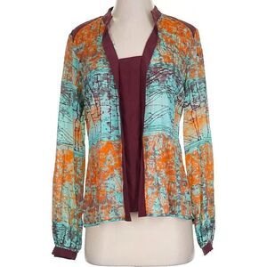 Hilton Hollis Abstract Print Open Front Blouse Jacket – Size 4